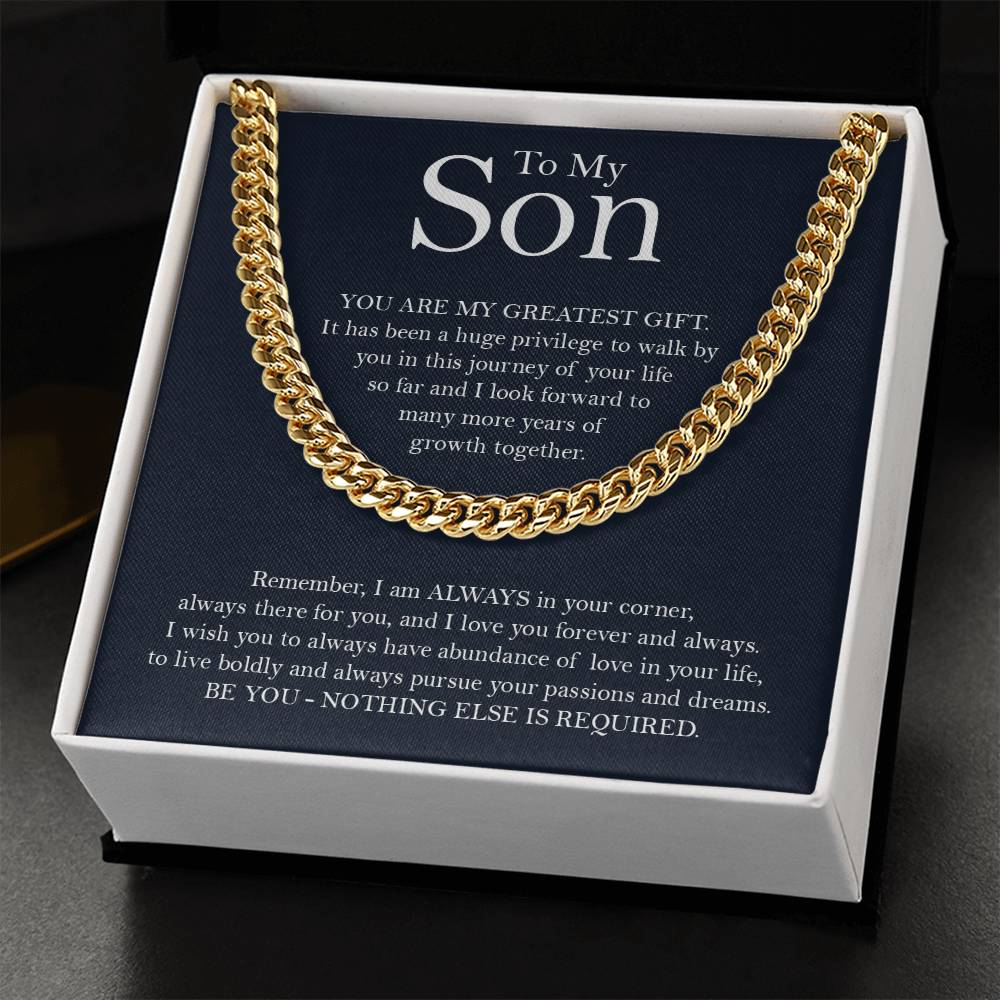 To My Son Cuban Chain Necklace Gift For Son Birthday Son Graduation Necklace For Son Cuban Link Chain