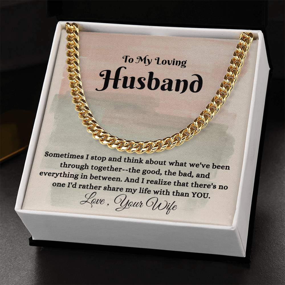 Anniversary Gift To Husband - Cuban Link Chain Necklace