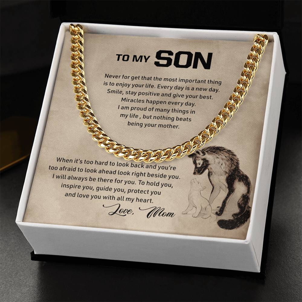 To My Son Cuban Link Chain