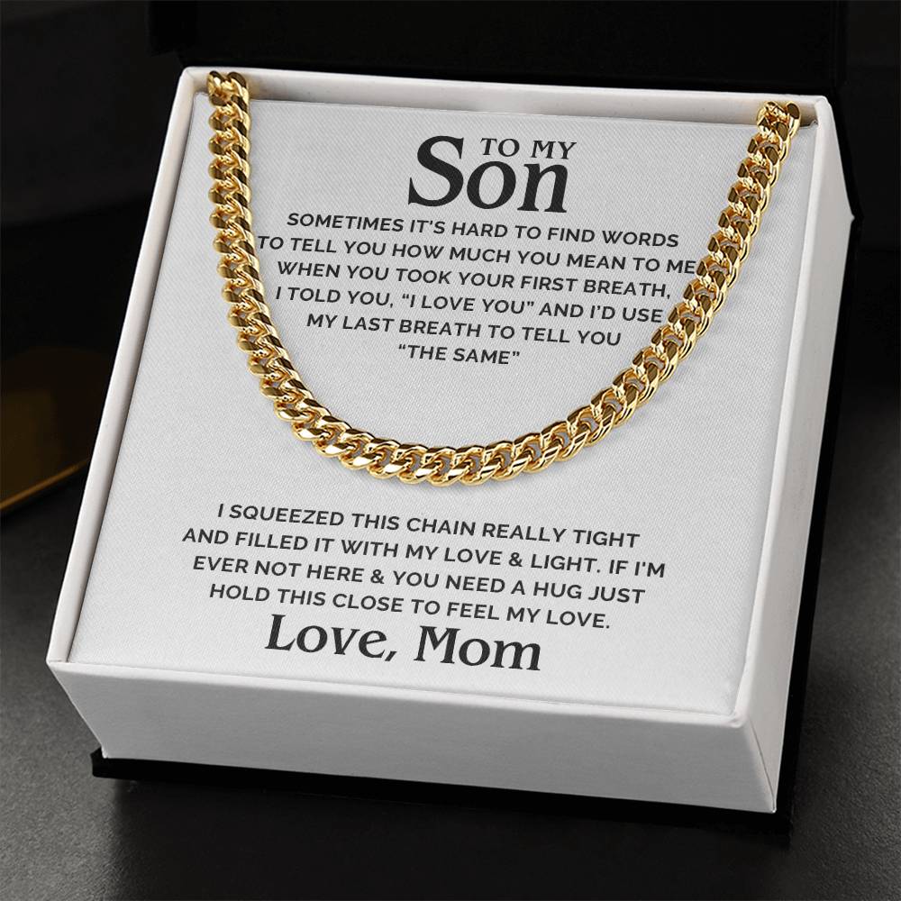 To My Son Chain Necklace Son Birthday Gift From Mom Son Graduation Necklace Mother To Son Gift Cuban Link Chain