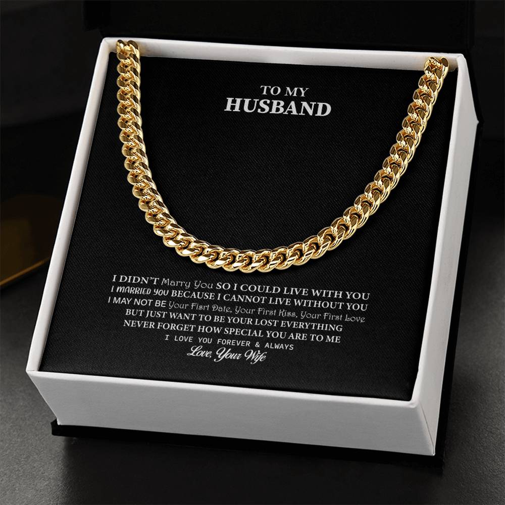 Cuban Link Chain For Husband. Chain Necklace Anniversary Gift For Husband Birthday Gift For Man Gift For Men Chain For