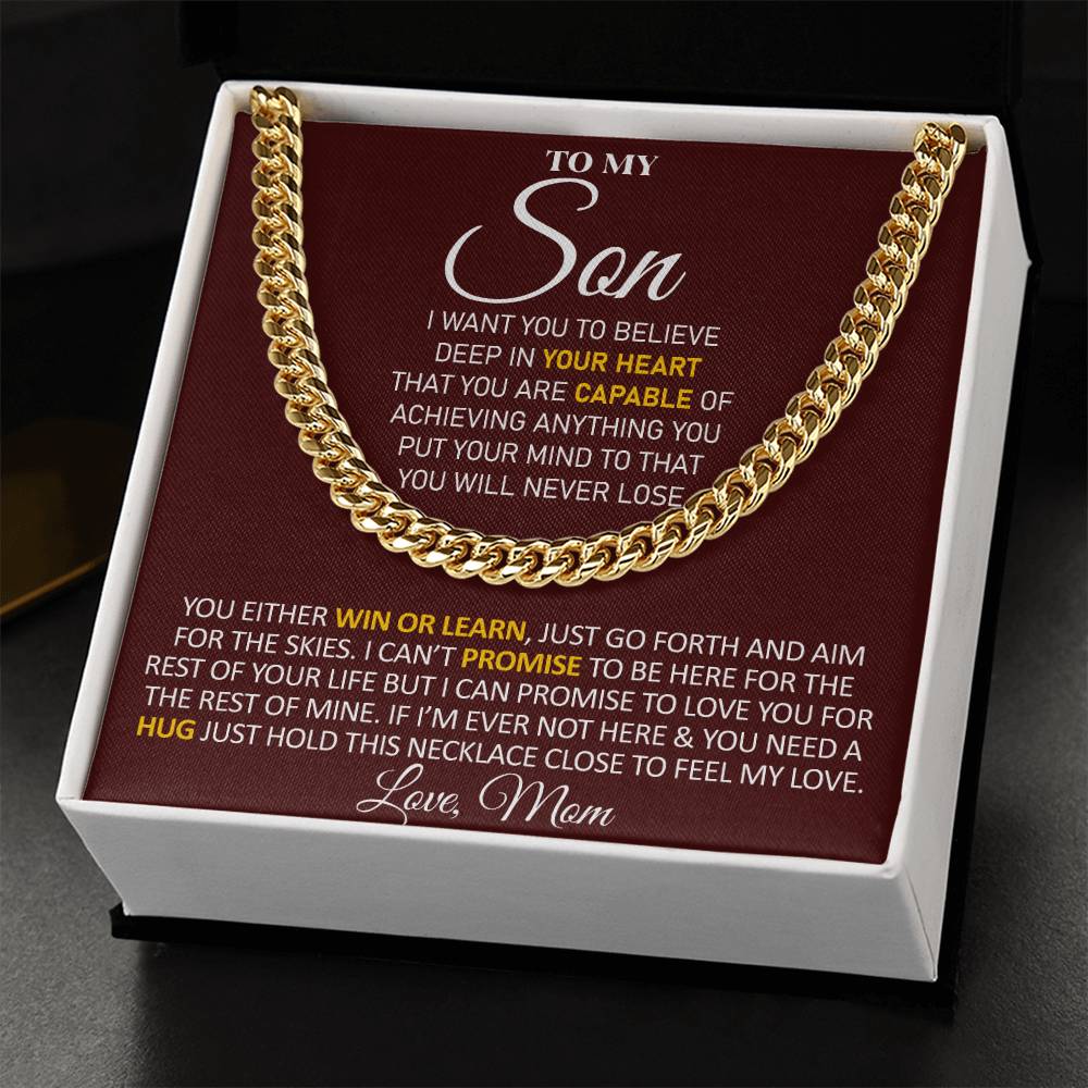 To My Son - Feel My Love From Mom - Cuban Link Chain