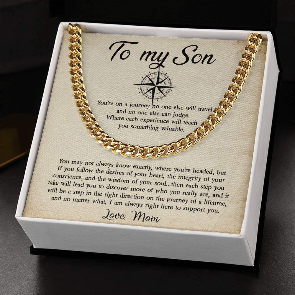 To My Son Cuban Chain Necklace Gift For Son From Mom Son Birthday Gift Cuban Link Chain