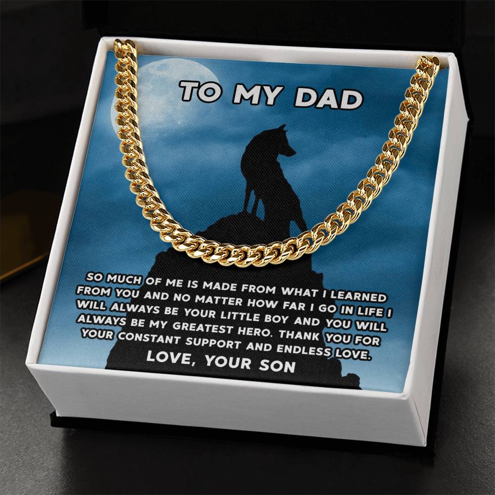Gifts For Dad From Son Silver Cuban Link Chain Fathers Day Gift Dad Birthday Gift Father Of The Groom Gift