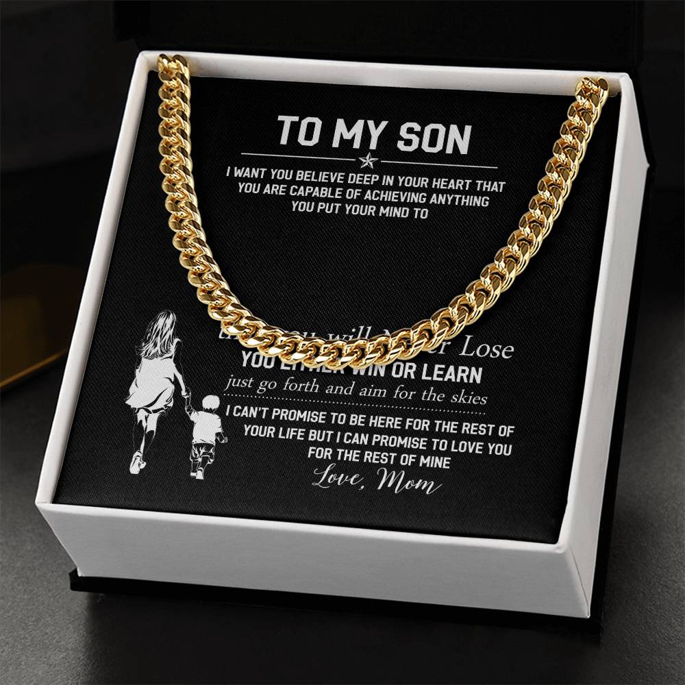 To My Son Cuban Link Chain Necklace