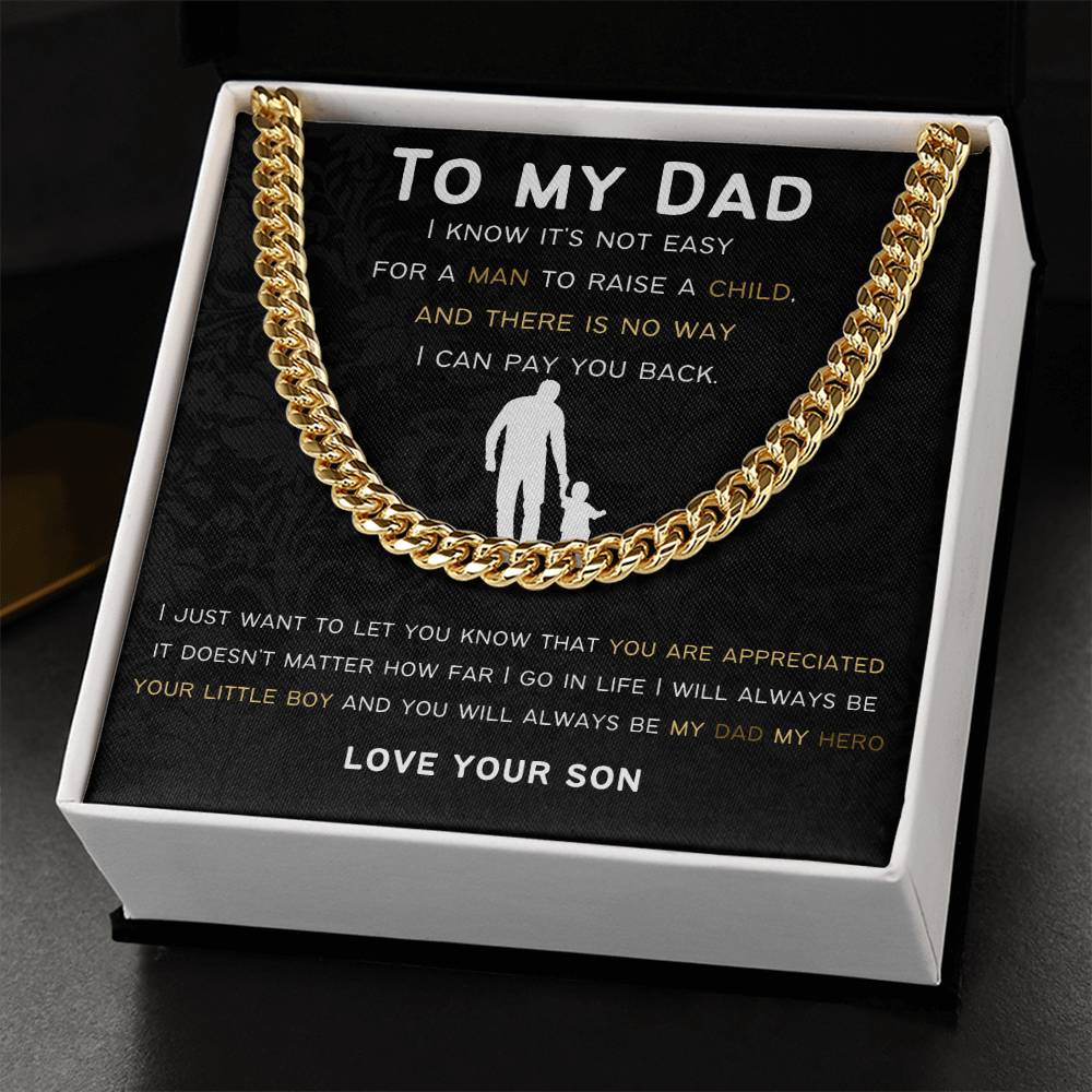 Cuban Link Chain Gift For Dad From Son