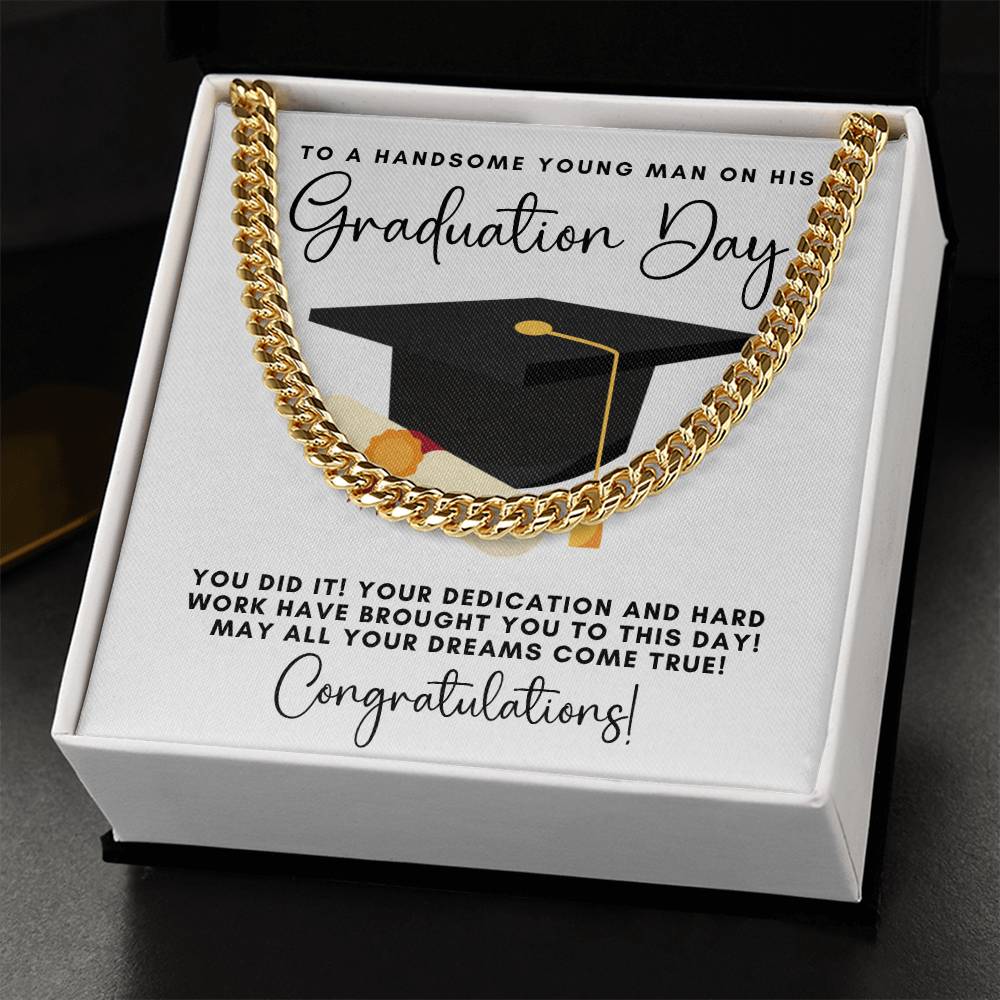 Graduation Gift Necklace Graduation Gift For Him College Graduation High School Senior Graduation Class Of 2022 Cuban Link Chain