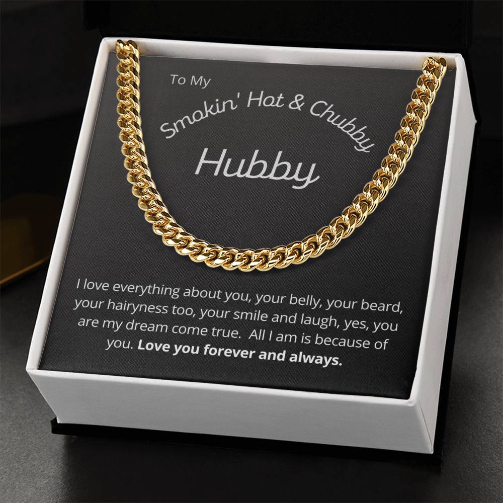 Hot And Chubby Hubby Cuban Chain Link Necklace For Husband Gift Cuban Link Chain