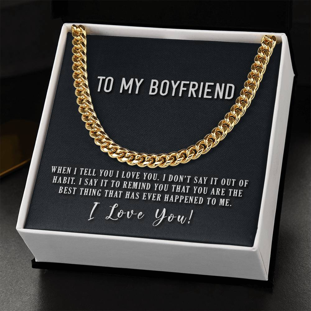 To My Boyfriend Cuban Link Chain