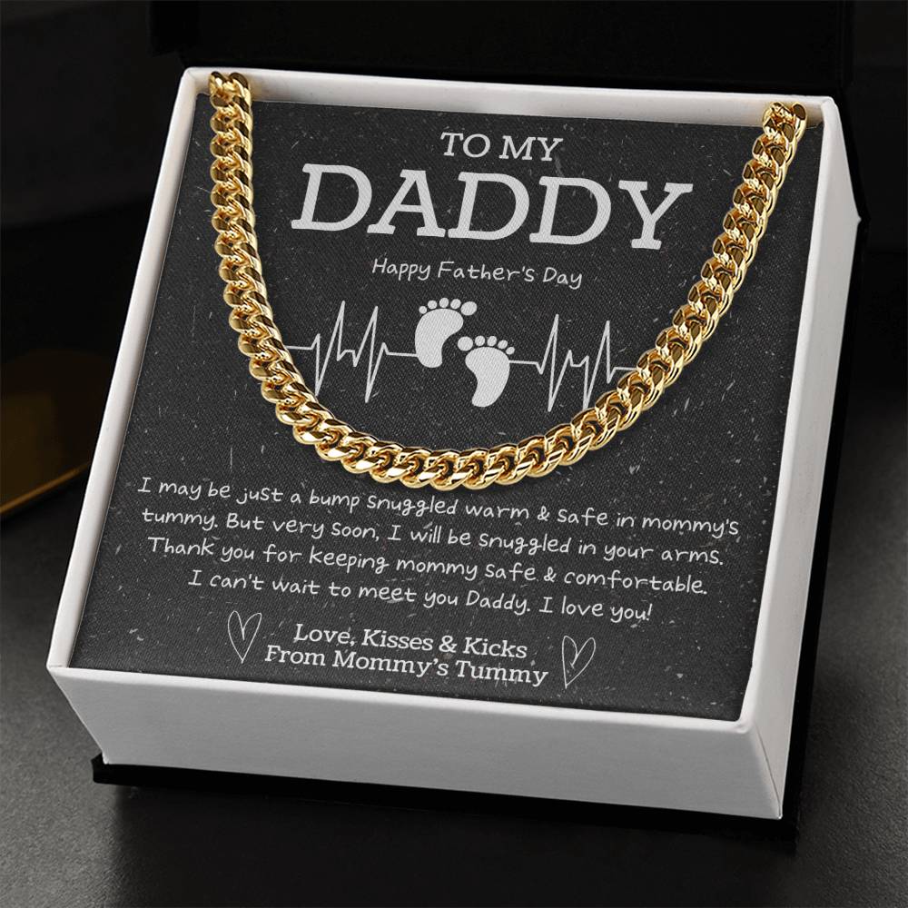 New Dad Fathers Day Gift First Time New Dad Gift New Daddy Gift From Bump Daddy To Be Cuban Chain Gift From Baby Bump Cuban Link Chain