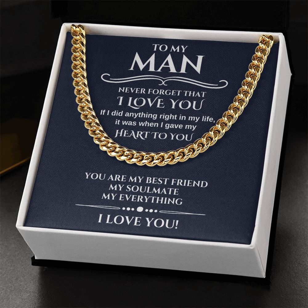 Romantic Gift For Him Chain Necklace Gift For Him Promise Necklace Gift To My Man Birthday Gift For Boyfriend Annivers Cuban Link Chain