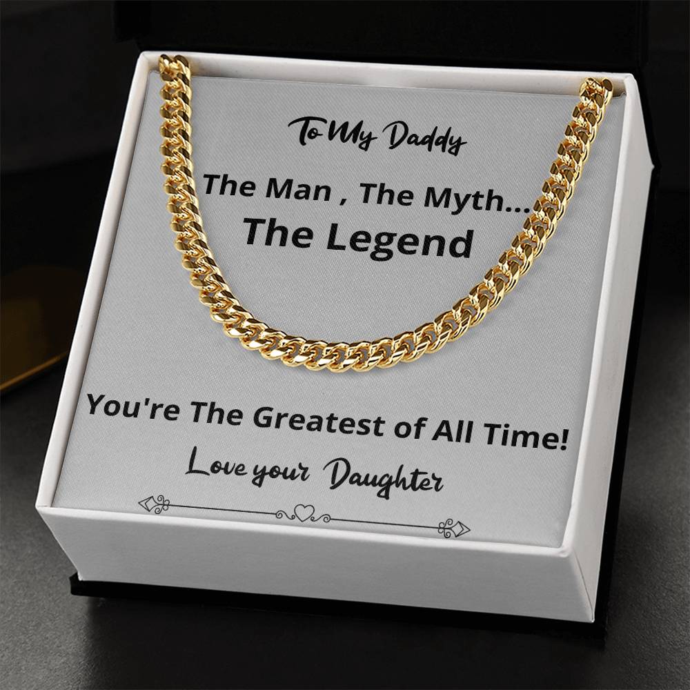 Greatest Of All Time Cuban Chain Fathers Day Birthday Gift For Men Cuban Link Chain