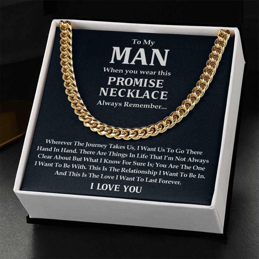 To My Man Cuban Link Chain Necklace