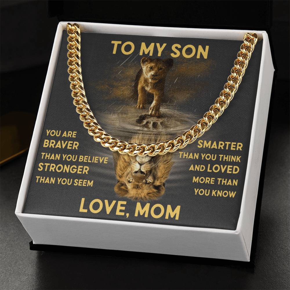 To My Son - Love Mom Cuban Link Chain