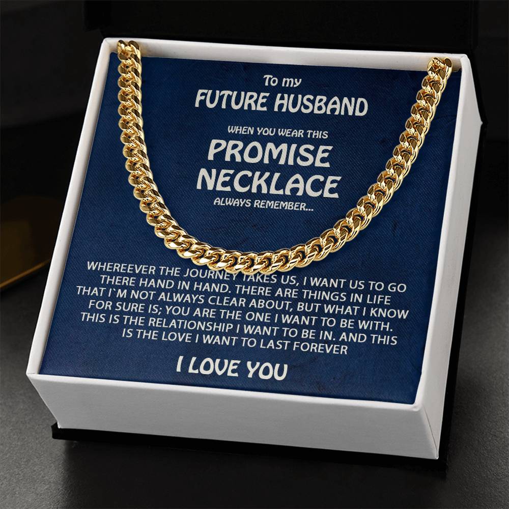 To My Future Husband Promise Necklace Cuban Link Chain