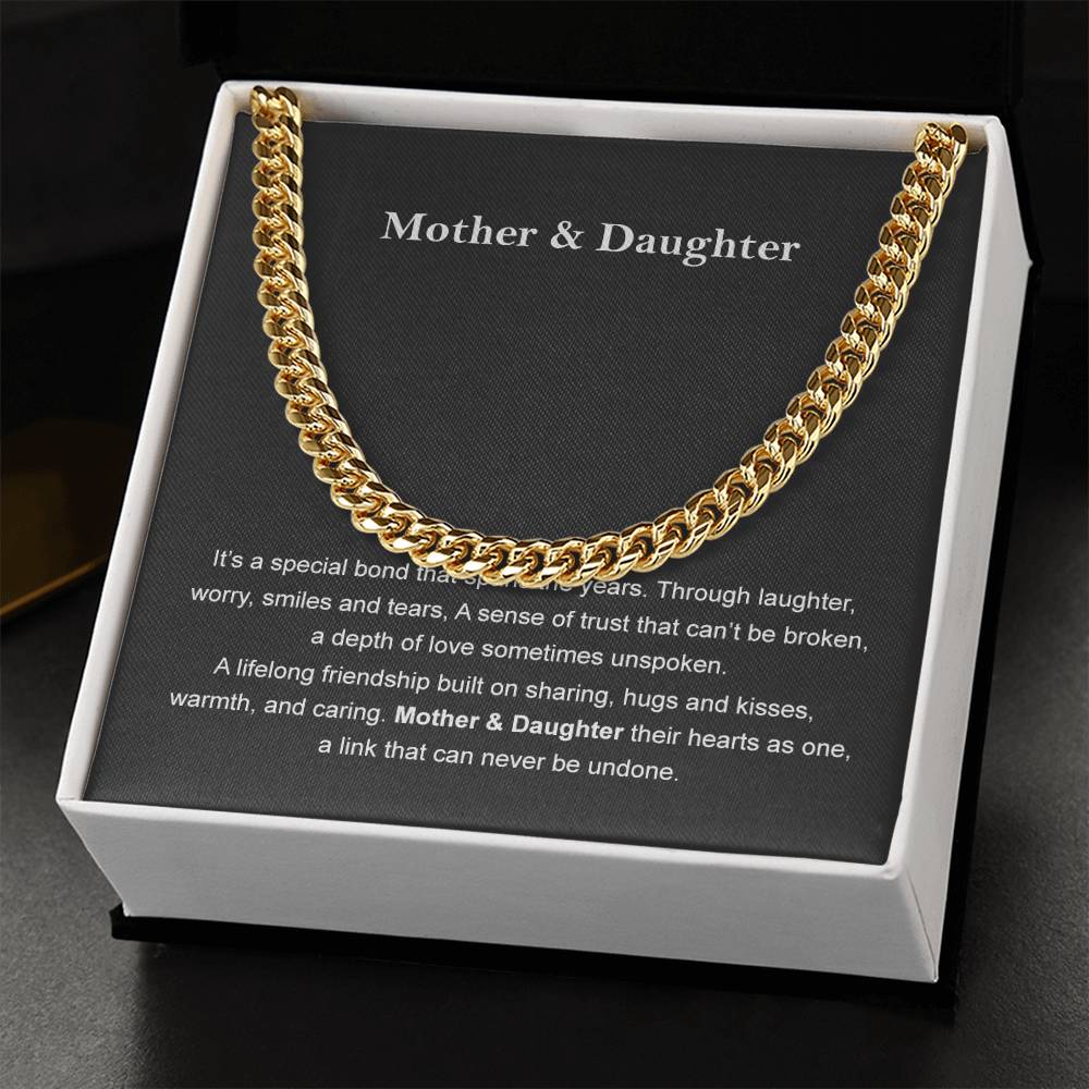 Mother & Daughter Mother's Day Birthday Jewelry Gift Chain Necklace For Women Cuban Link Chain