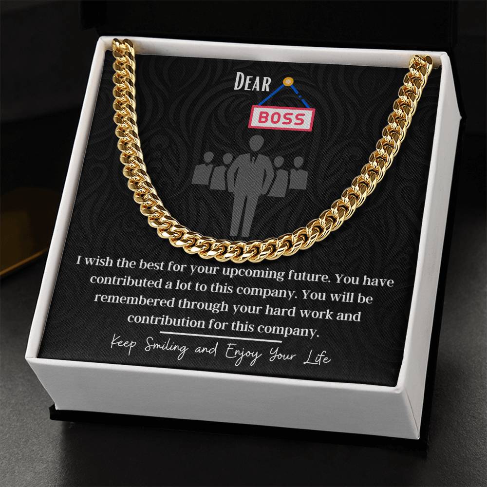 Retirement Gifts For Boss Cuban Link Chain Necklace Retirement Wishes And Gift For Boss