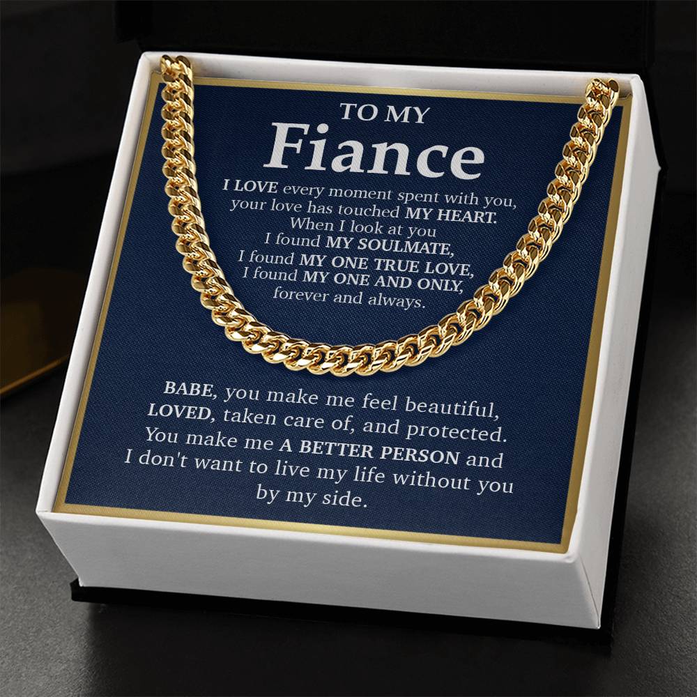 Cuban Link Chain Necklace Gift For Fiance