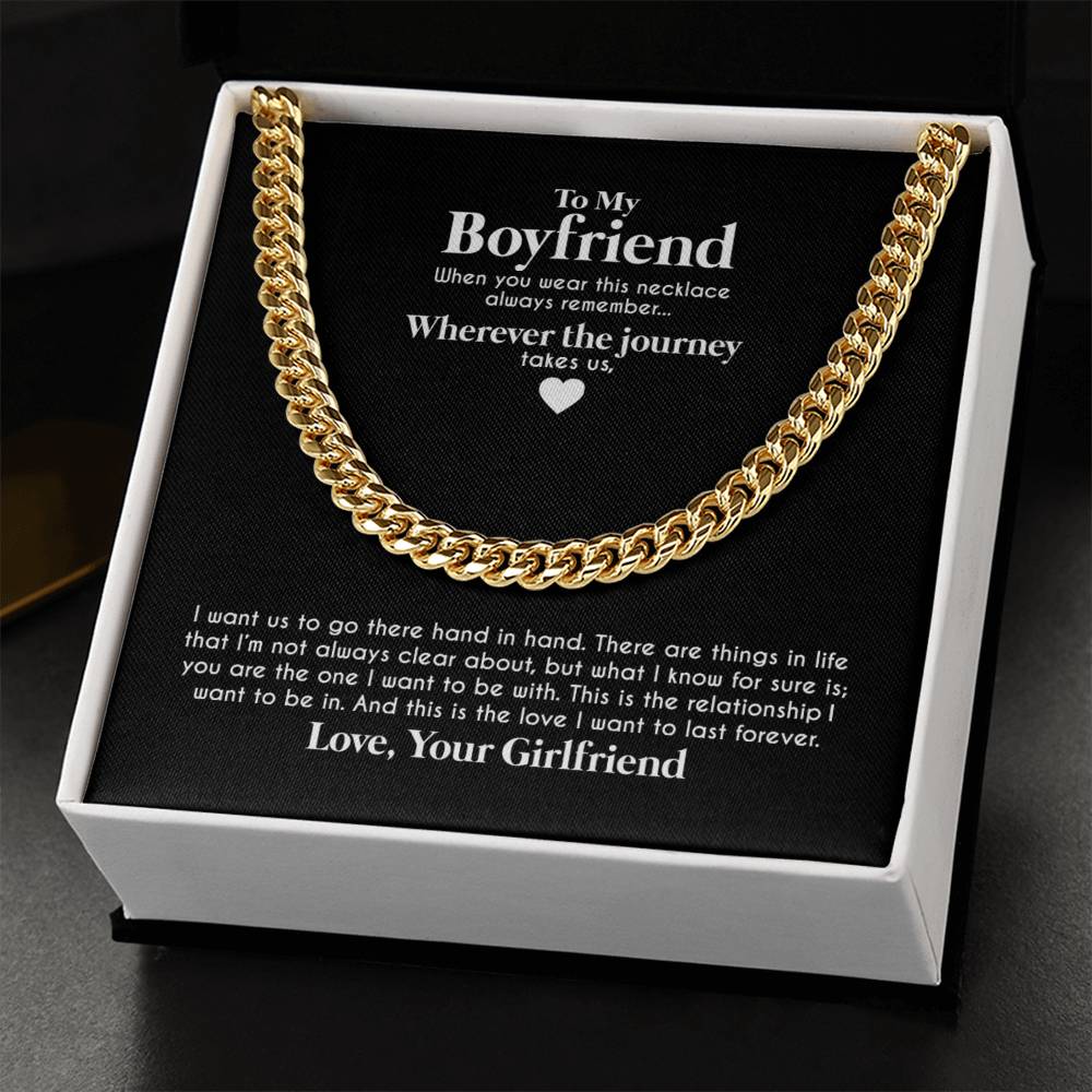 To My Boyfriend Cuban Link Chain Necklace