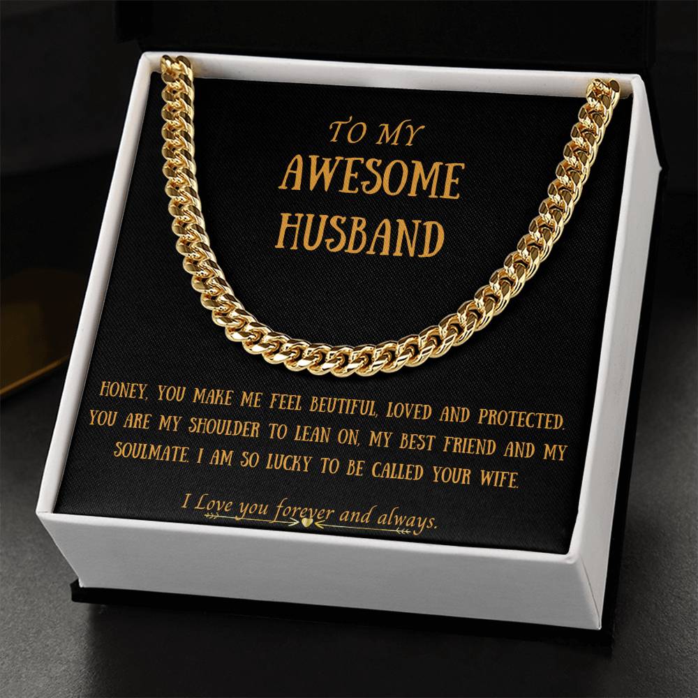 Awesome Husband Cuban Chain Necklace For Him Cuban Link Chain