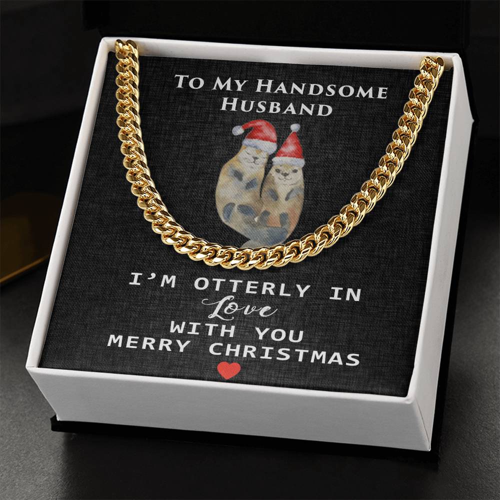 To My Handsome Husband Cuban Link Chain