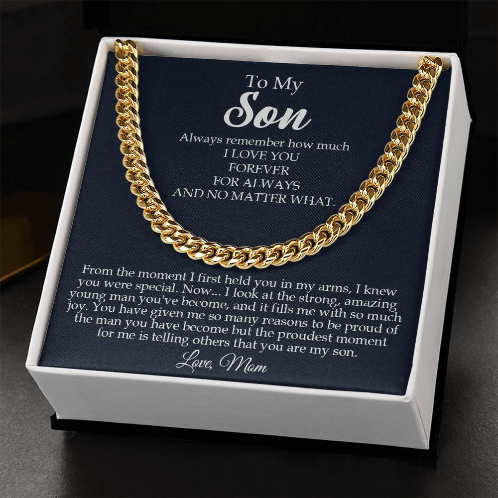 To My Son Cuban Chain Necklace Son Gifts From Mom Mother To Son Sentimental Gifts Gifts For Son Birthday Unique Gifts Cuban Link Chain