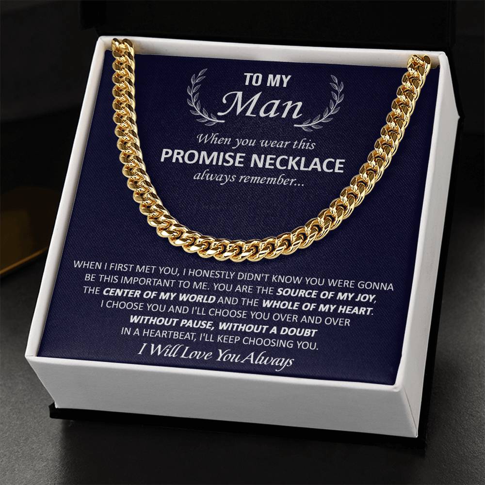 Gift For Your Man - My Joy - Cuban Link Valentine's Day Birthday Gift Anniversary Gift Gift For Boyfriend Gift For Hus Cuban Link Chain