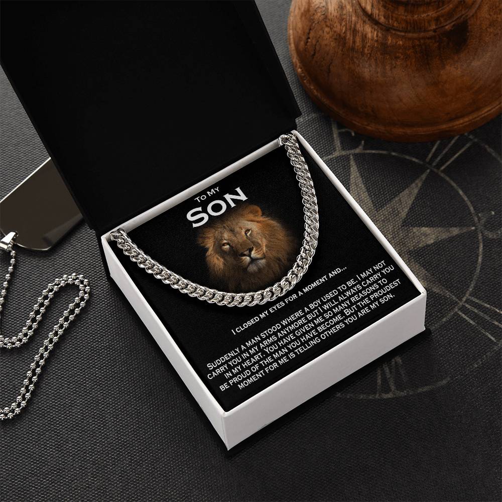 To My Son Solid Cuban Chain Necklace Cuban Link Chain