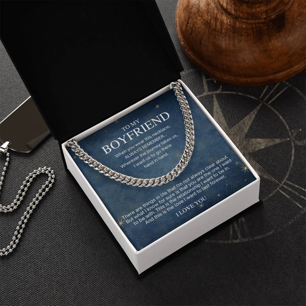 To My Boyfriend Starry Night Cuban Chain Necklace Cuban Link Chain