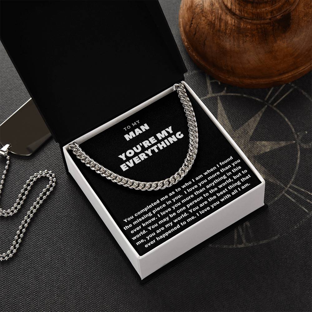 Romantic Cuban Chain For Boyfriend Meaningful Gift For Him Deployed Boyfriend Cute. Unique Boyfriend Cuban Link Chain