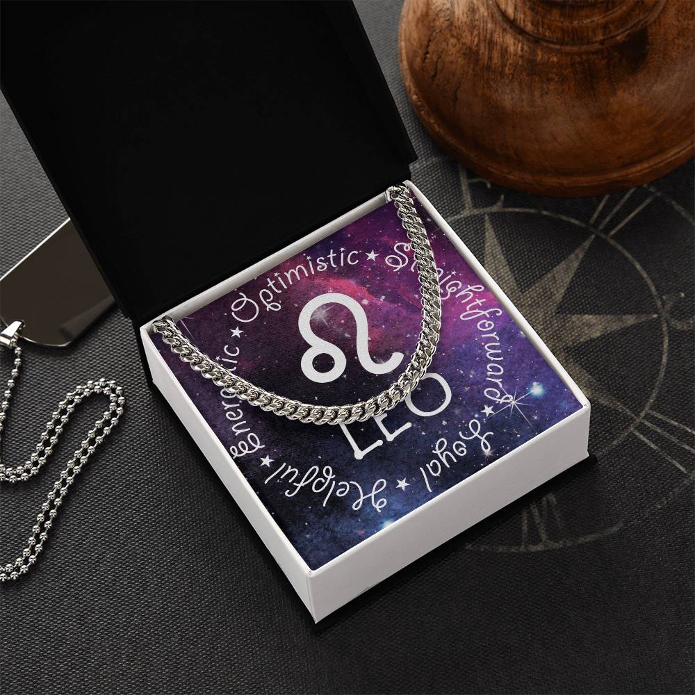 Cuban Link Chain Necklace - Leo Theme