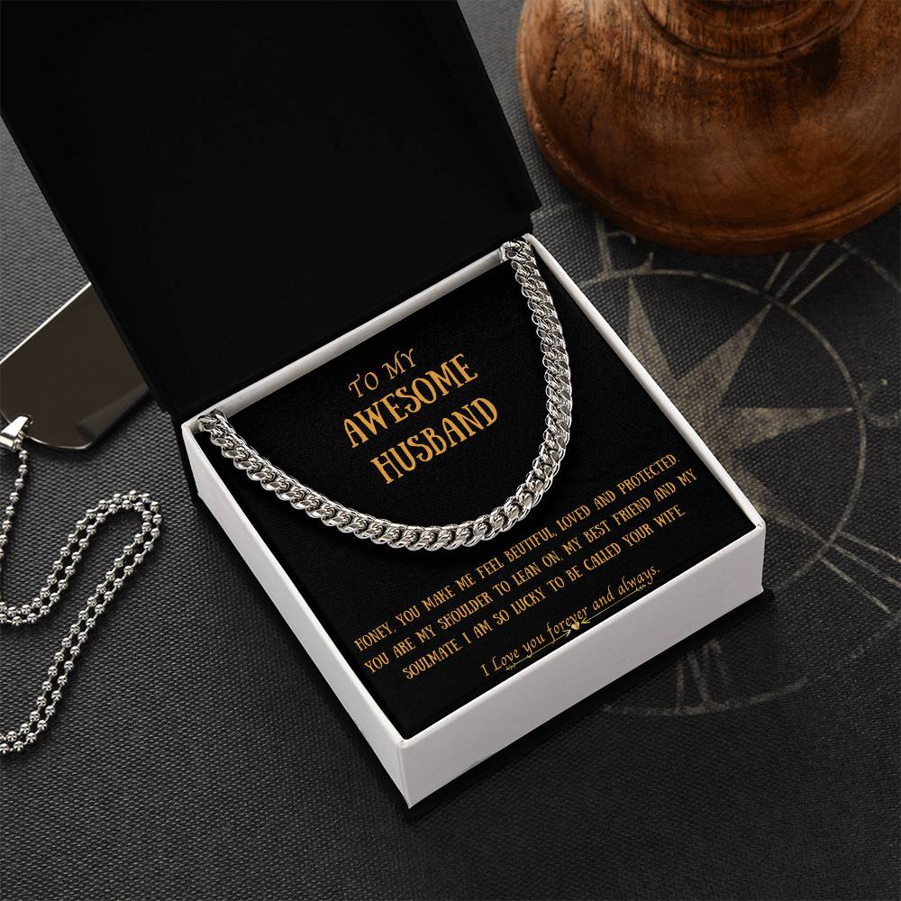 Awesome Husband Cuban Chain Necklace For Him Cuban Link Chain