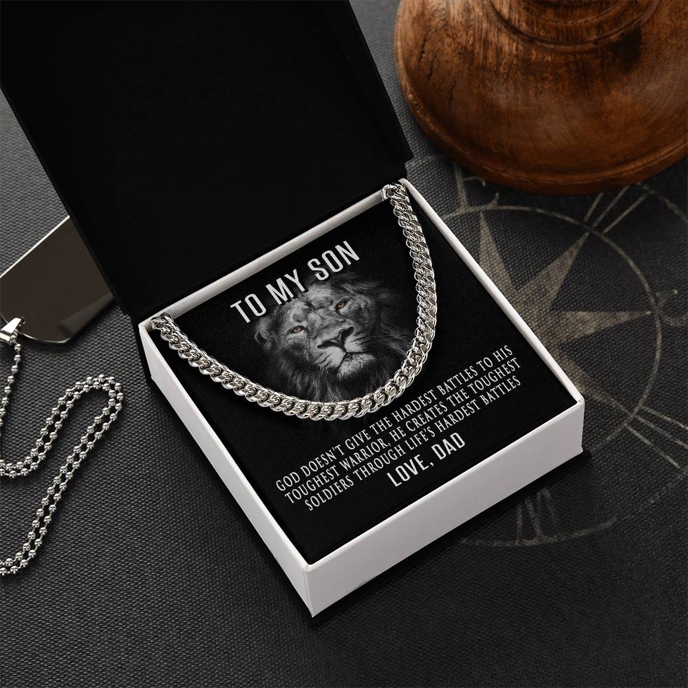 Son Toughest Warrior - Cuban Link Chain Necklace