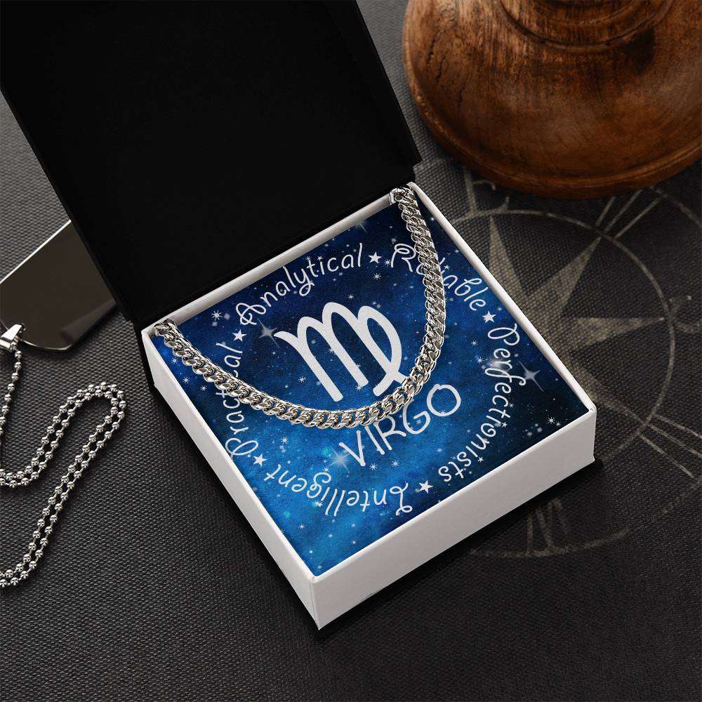 Cuban Link Chain Necklace - Virgo Theme