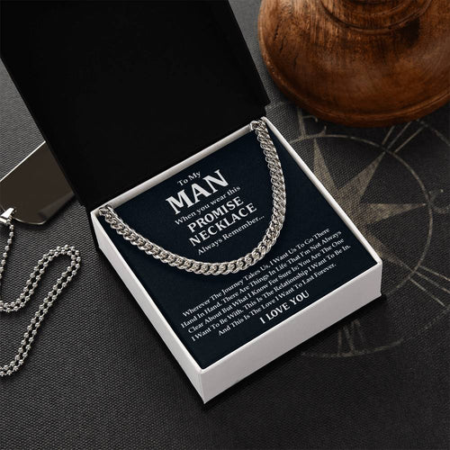 To My Man Cuban Link Chain Necklace