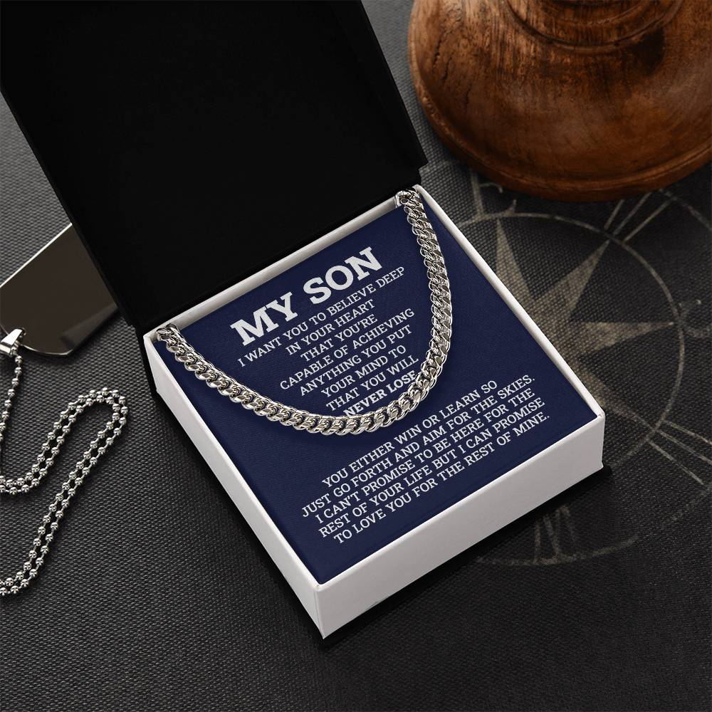 Chain For Son Gifts For Son Birthday Gifts For Son To My Son Chain From Dad To Son Gifts To Son From Mom Graduation Gi Cuban Link Chain