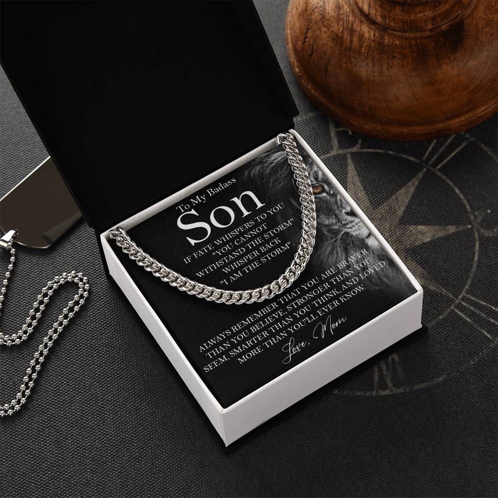 To My Son Necklace Gift To Son From Mom Cuban Chain Necklace For Boy Cuban Link Chain