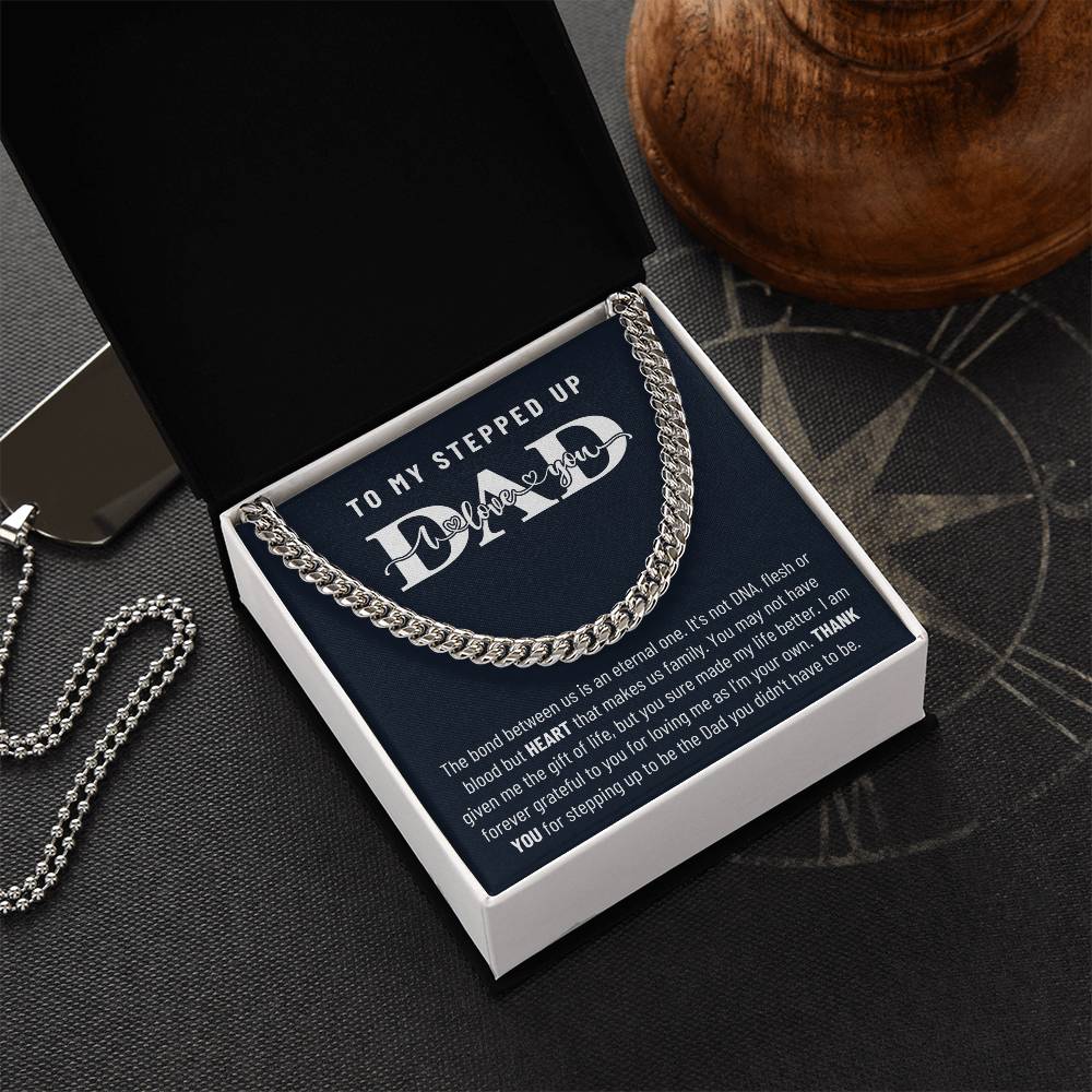 Step Dad Fathers Day Gift Cuban Link Chain Necklacebirthday Present For Bonus Dad Step Father Wedding Gift Step Dad Ch