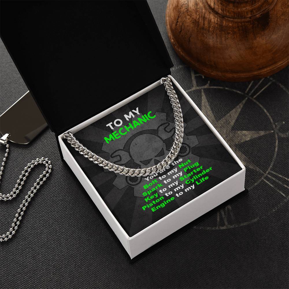 To My Mechanic Cuban Link Chain