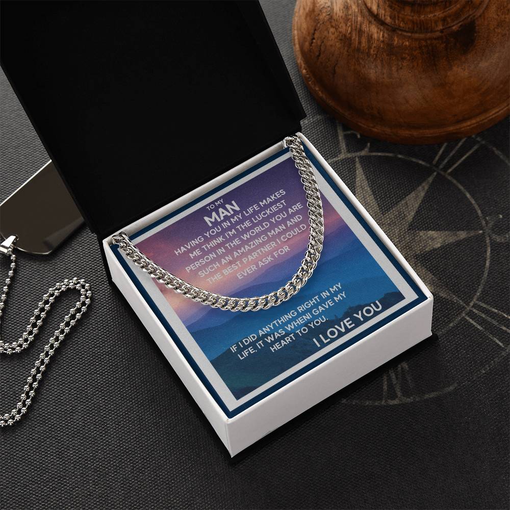 I Gave My Heart To You Cuban Link Chain Necklace Mountain View Edition