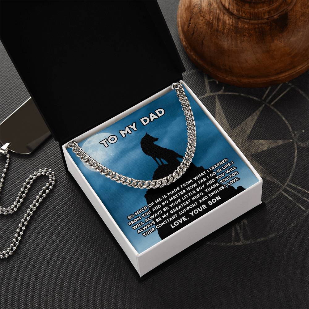 Gifts For Dad From Son Silver Cuban Link Chain Fathers Day Gift Dad Birthday Gift Father Of The Groom Gift