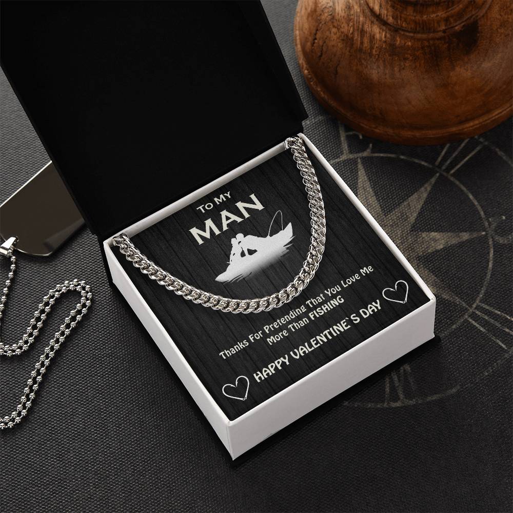 To My Man Cuban Chain Necklace For Your Valentine Cuban Link Chain