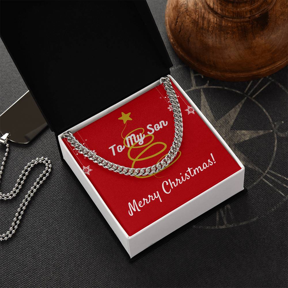 To My Son Merry Christmas Cuban Link Chain