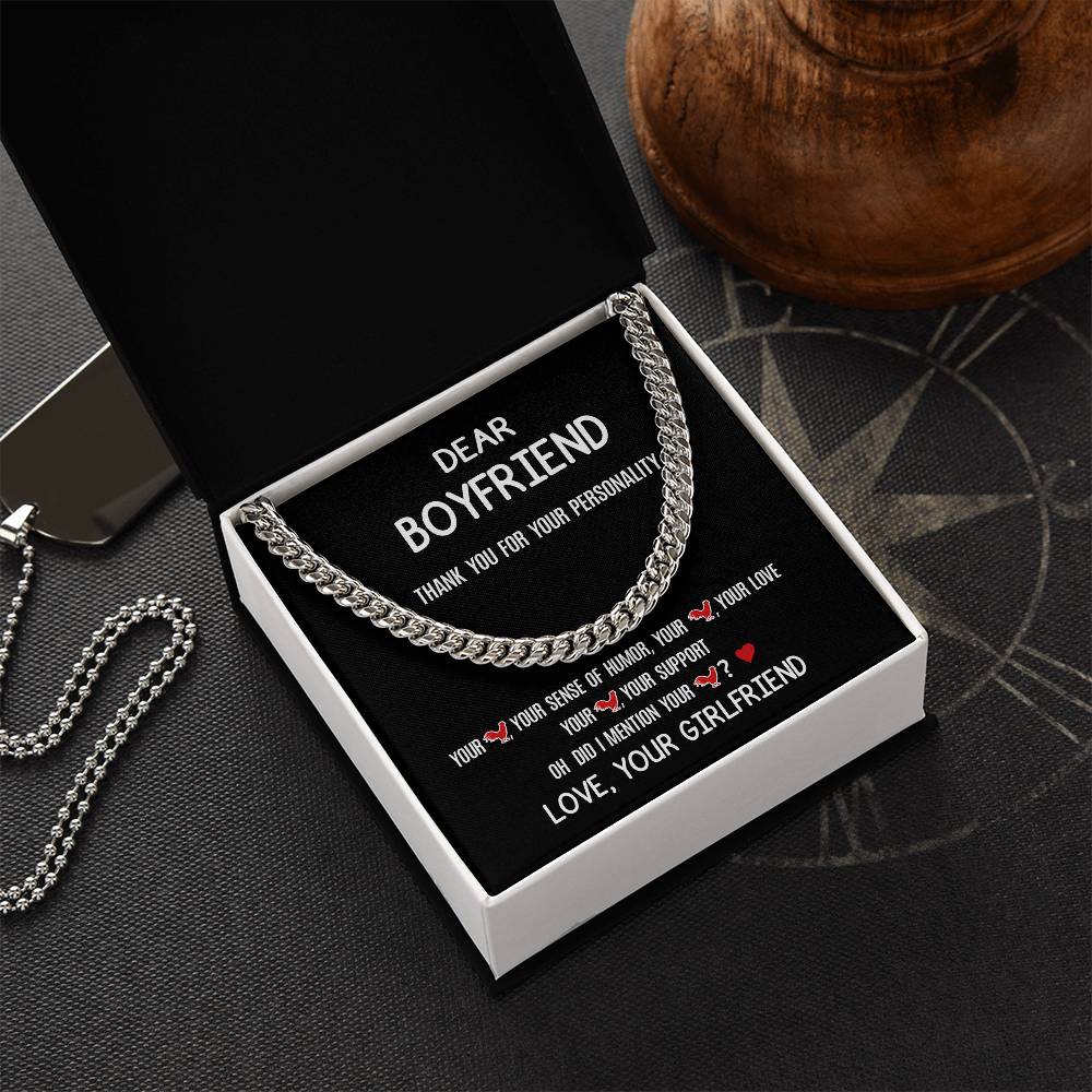 Dear Boyfriend - Cuban Link Chain - Luxury Valentine's Day Gift