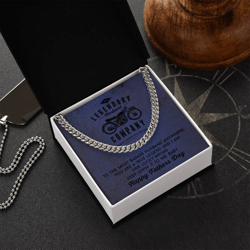 To Husband From Wife Father's Day Gift Badass Biker Cuban Chain Necklace Cuban Link Chain