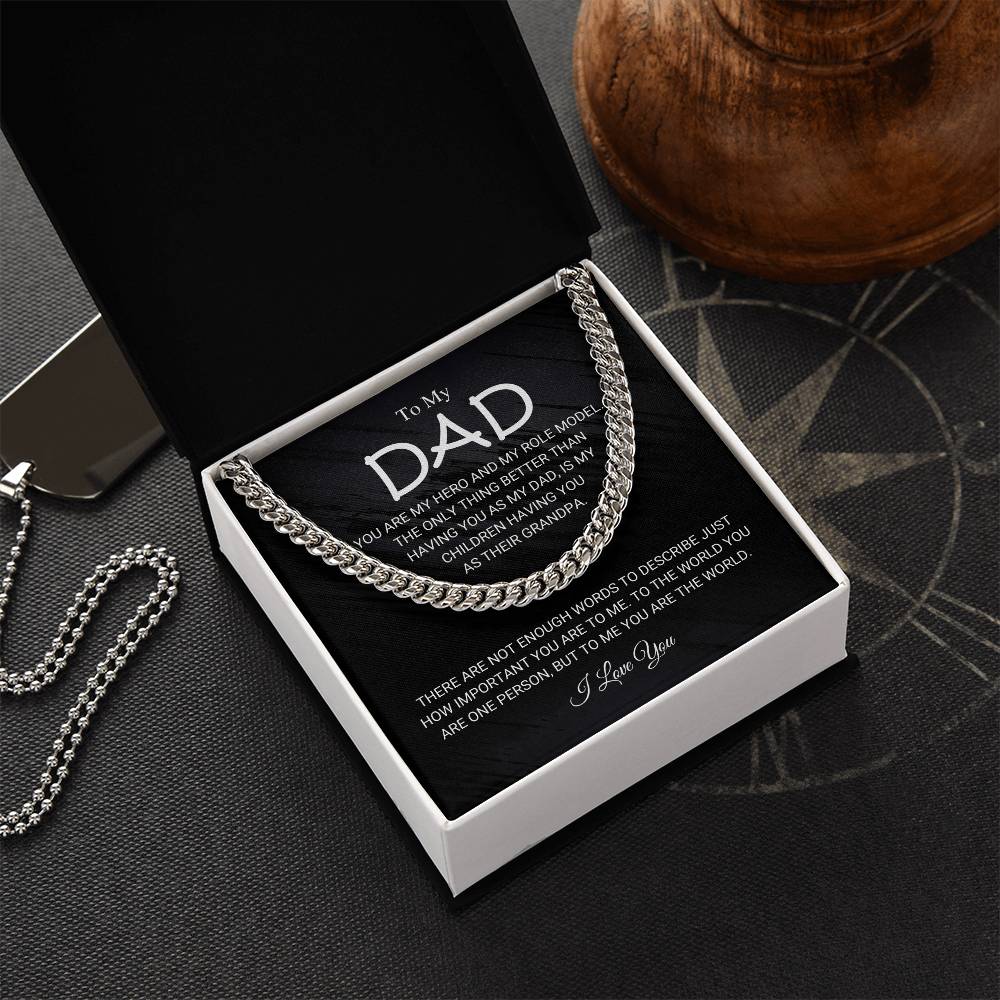 To My Dad Cuban Chain Necklace Gift For Him Dad Birthday Father's Day Gift Cuban Link Chain