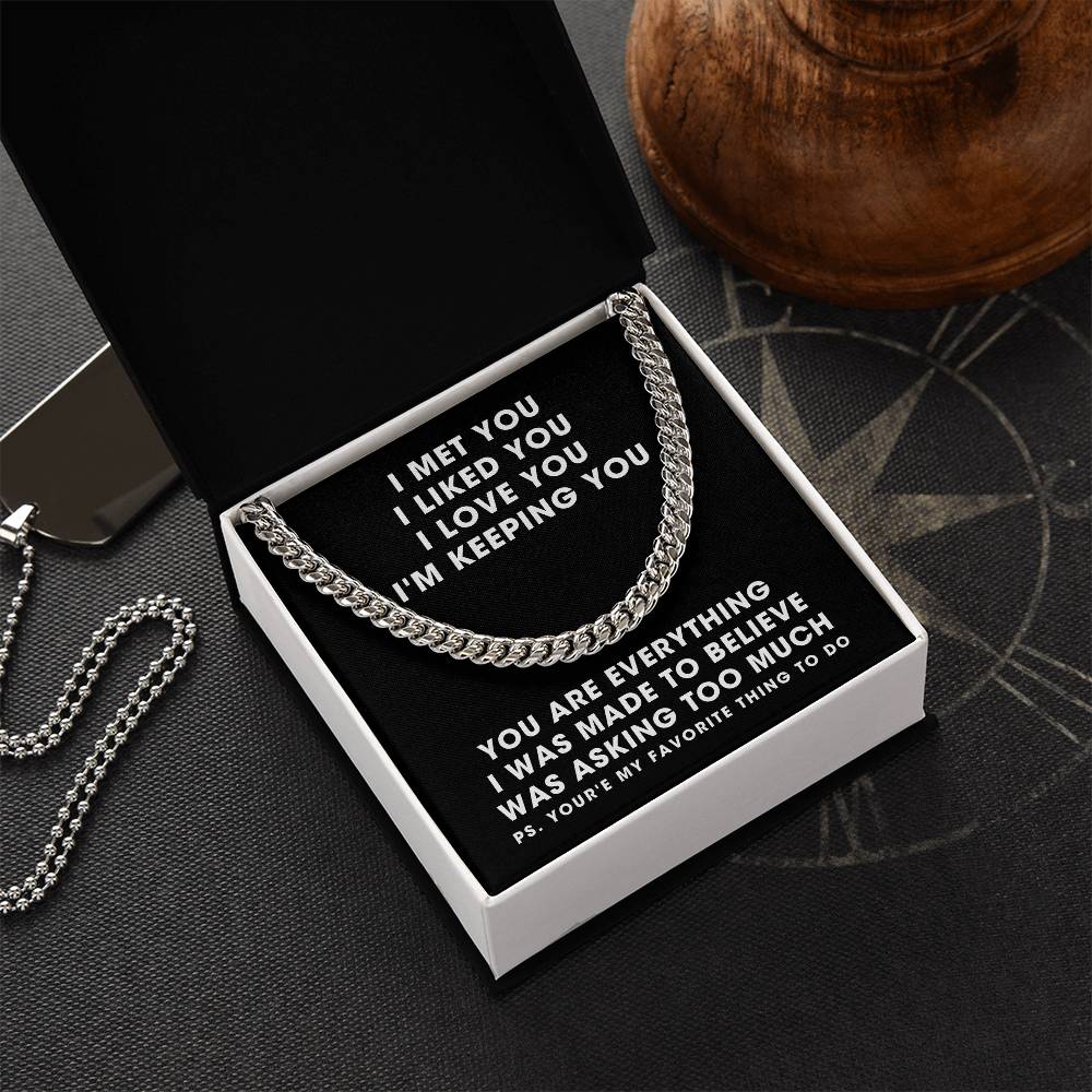 To Boyfriend For My Husband Men Cuban Link Chain Gold And Silver Anniversary 1 2 3 4 5 Just Because Christmas Gift Sto