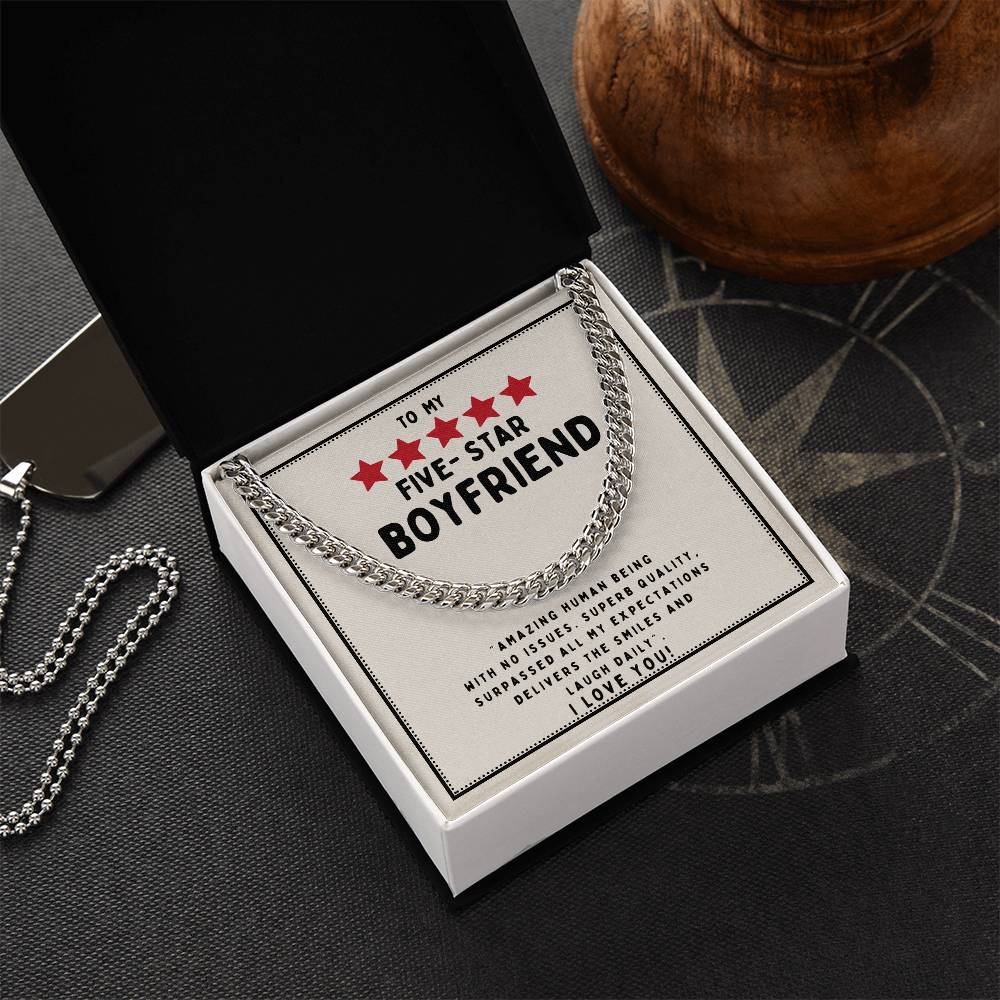 To My Five Star Boyfriend Cuban Necklace Cuban Link Chain