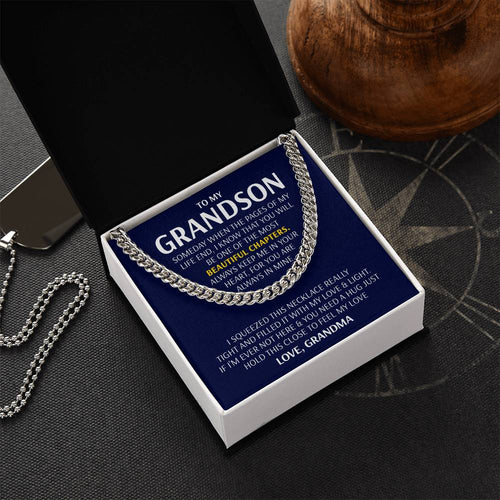 To My Grandson - Beautiful Chapters Cuban Link Chain Necklace