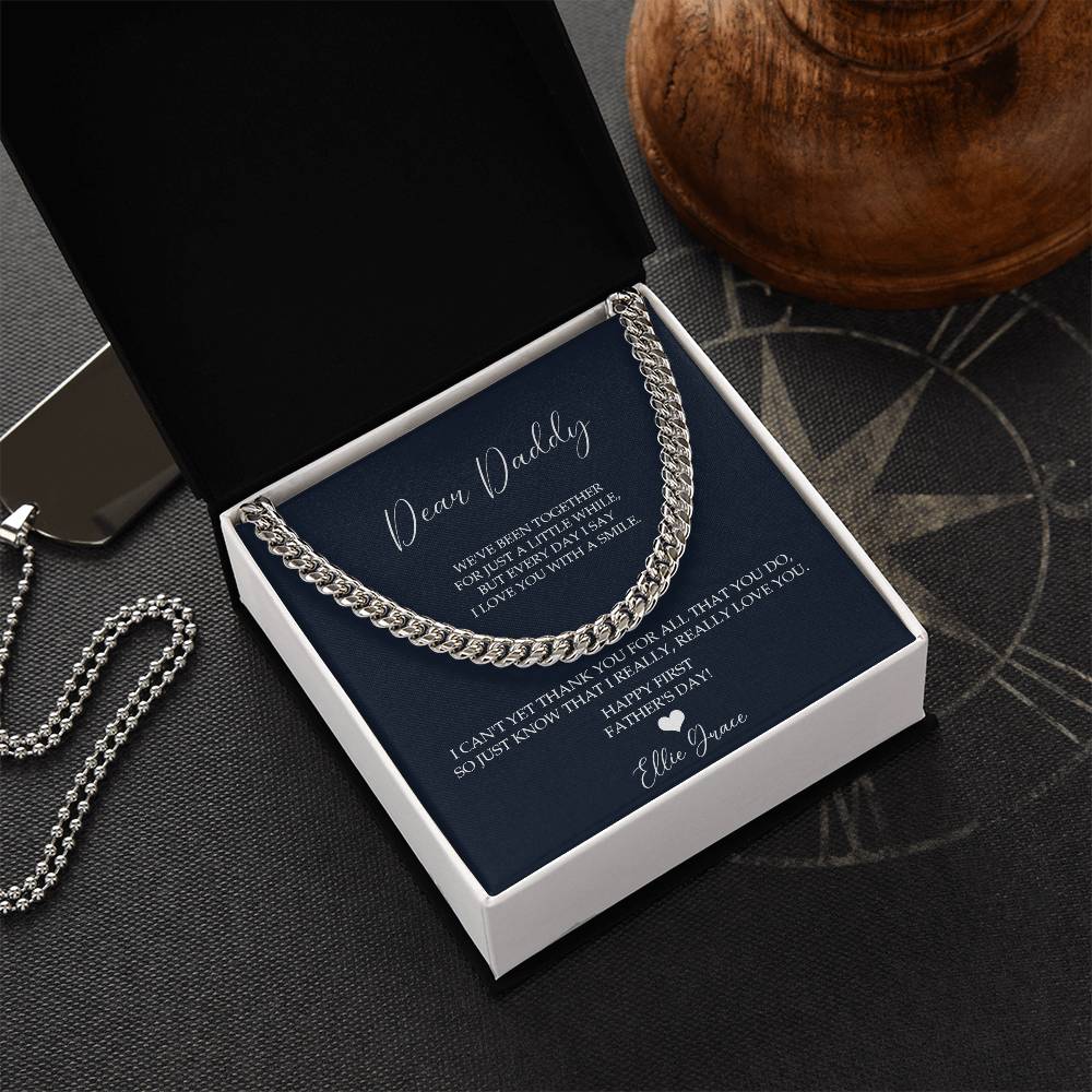 Father's Day Personalized Gift Gift For Husband Father's Day Gift From Baby First Father's Day 2022 Necklace Cuban Link Chain